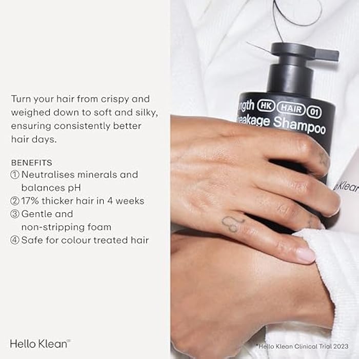 HELLO KLEAN Anti-Breakage Shampoo - Repair Damage Caused by Hard Water for Thicker & Healthier Hair - Deeply Cleansing & Non-Stripping - Lifts Dirt, Oil, Minerals, Heavy Metals & Chlorine Residue - Image 4