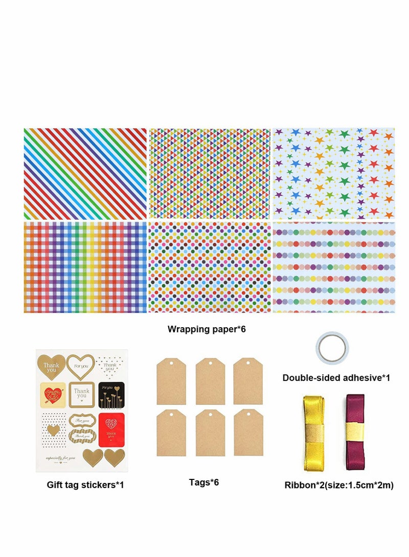 KASTWAVE Gift Wrapping Paper, Happy Birthday Wrapping Paper Recycled Gift Wrapping Paper, Birthday Wrap Paper with Tags Ribbons Sticker Double for Birthday, Bridal Baby Shower, Graduations, Boy, Girl - Image 4