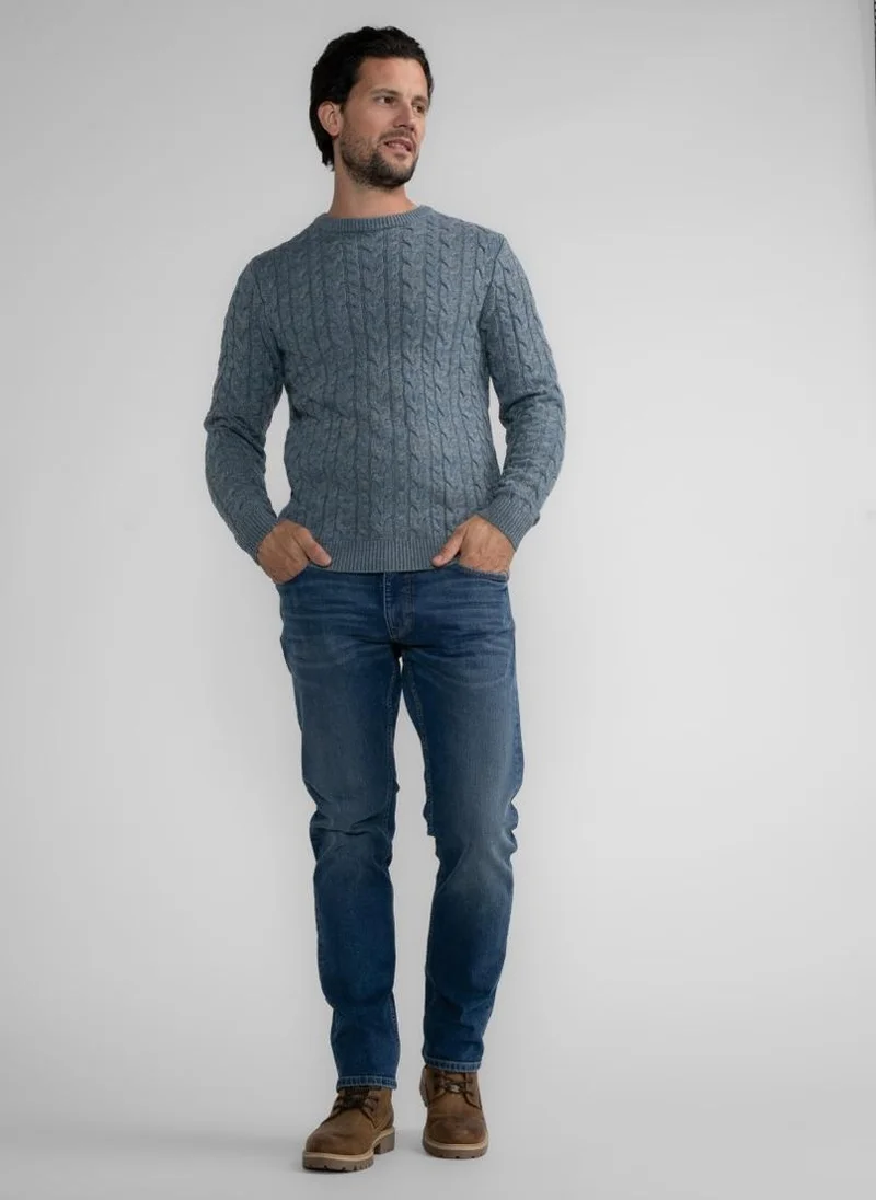 Petrol Industries 5183-Light Shadow Men Knitwear Round Neck Basic for Men | Best Price UAE