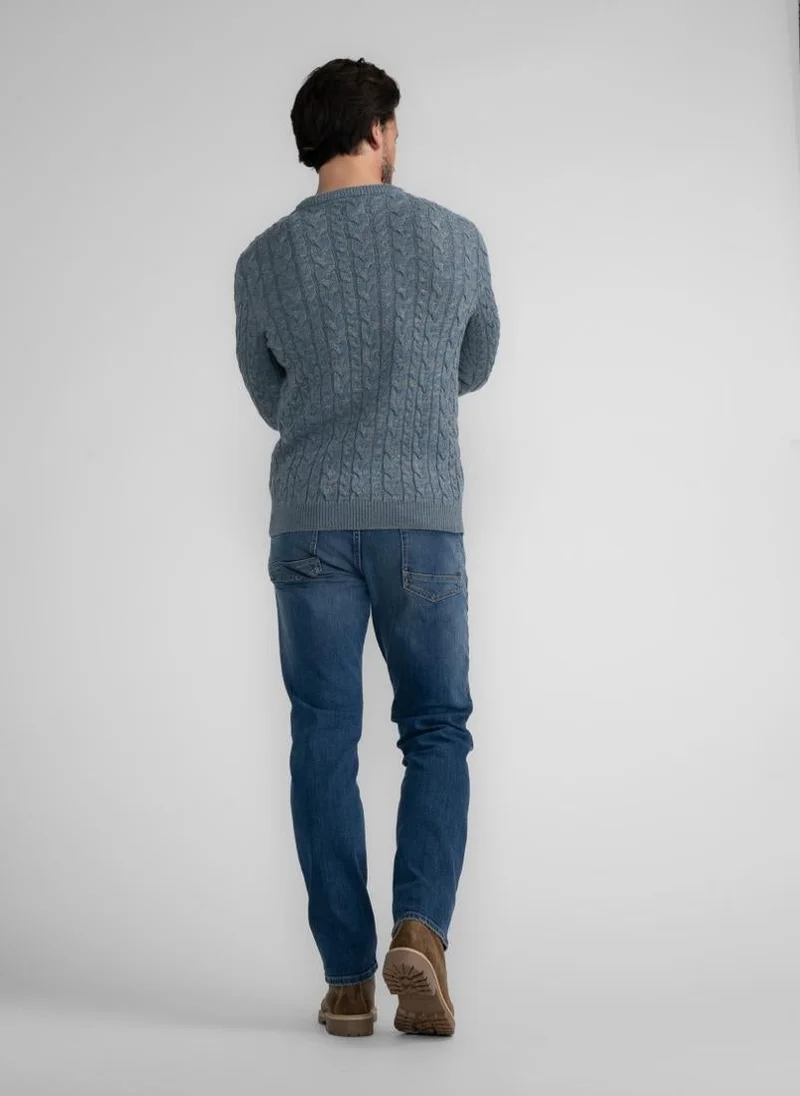 Petrol Industries 5183-Light Shadow Men Knitwear Round Neck Basic for Men | Best Price UAE