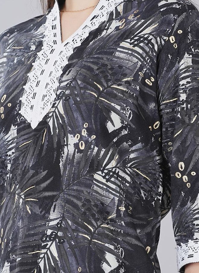 FIMS Floral Printed Pathani Kurti - Image 2
