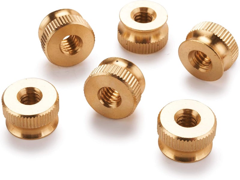 WOODRIVER Brass Knurled Thumb Nut Knobs 14 6Pieces - Image 1