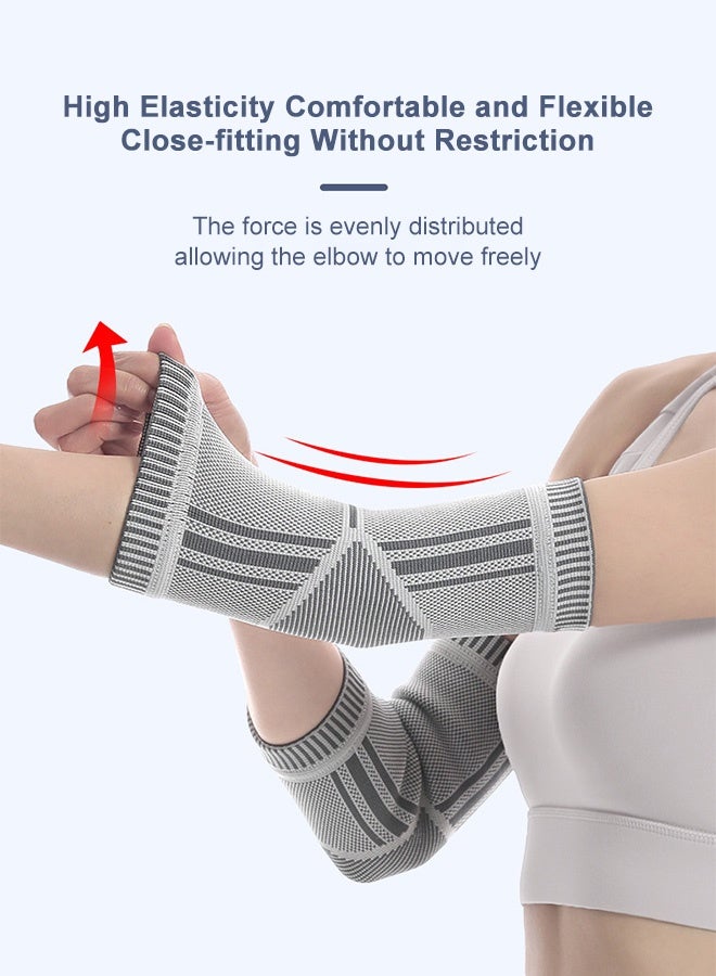 MXN Breathable Graphene Elbow Support Brace Sports-Specific Protective Sleeve - Stretch Knit Compression Elbow Sleeve Hand and Arm Wristbands for Men and Women for Sports Gym Workout and Joint Pain Relief - Image 2