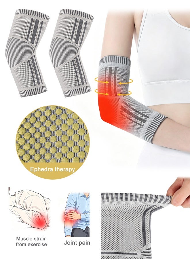 MXN Breathable Graphene Elbow Support Brace Sports-Specific Protective Sleeve - Stretch Knit Compression Elbow Sleeve Hand and Arm Wristbands for Men and Women for Sports Gym Workout and Joint Pain Relief - Image 1