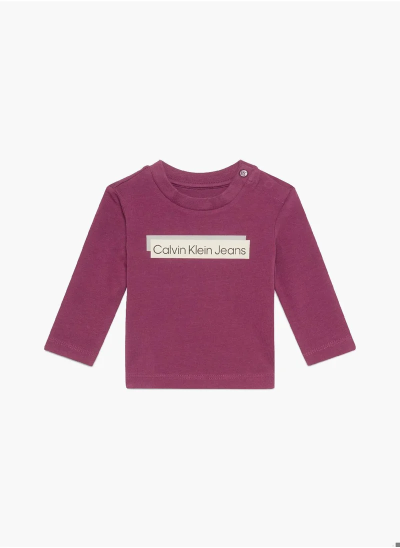 Calvin Klein Jeans Calvin Klein Jeans Baby's T-Shirt - Long Sleeves - Newborn - Cotton , Red