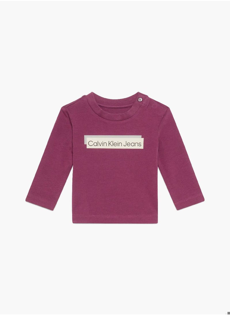 Calvin Klein Jeans - Calvin Klein Jeans Baby's T-Shirt - Long Sleeves - Newborn - Cotton , Red - Image 1