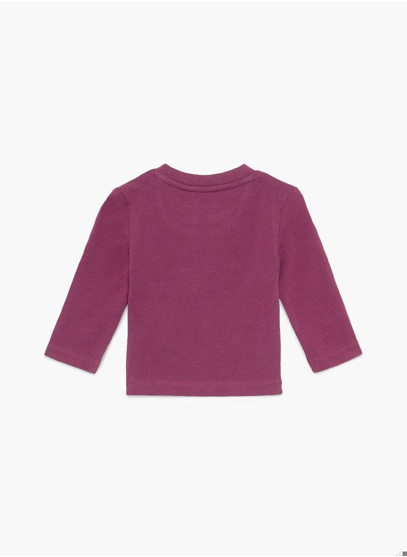 Calvin Klein Jeans - Calvin Klein Jeans Baby's T-Shirt - Long Sleeves - Newborn - Cotton , Red - Image 1