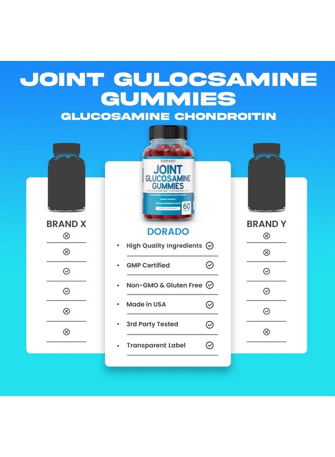 DORADO NUTRITION Glucosamine Chondroitin Gummies Joint Supplement - Glucosamine Gummies For Adults Nutritional Supplements - Joint Supplements for Men & Women - Delicious Raspberry Flavor - (60 Count)  - Image 4