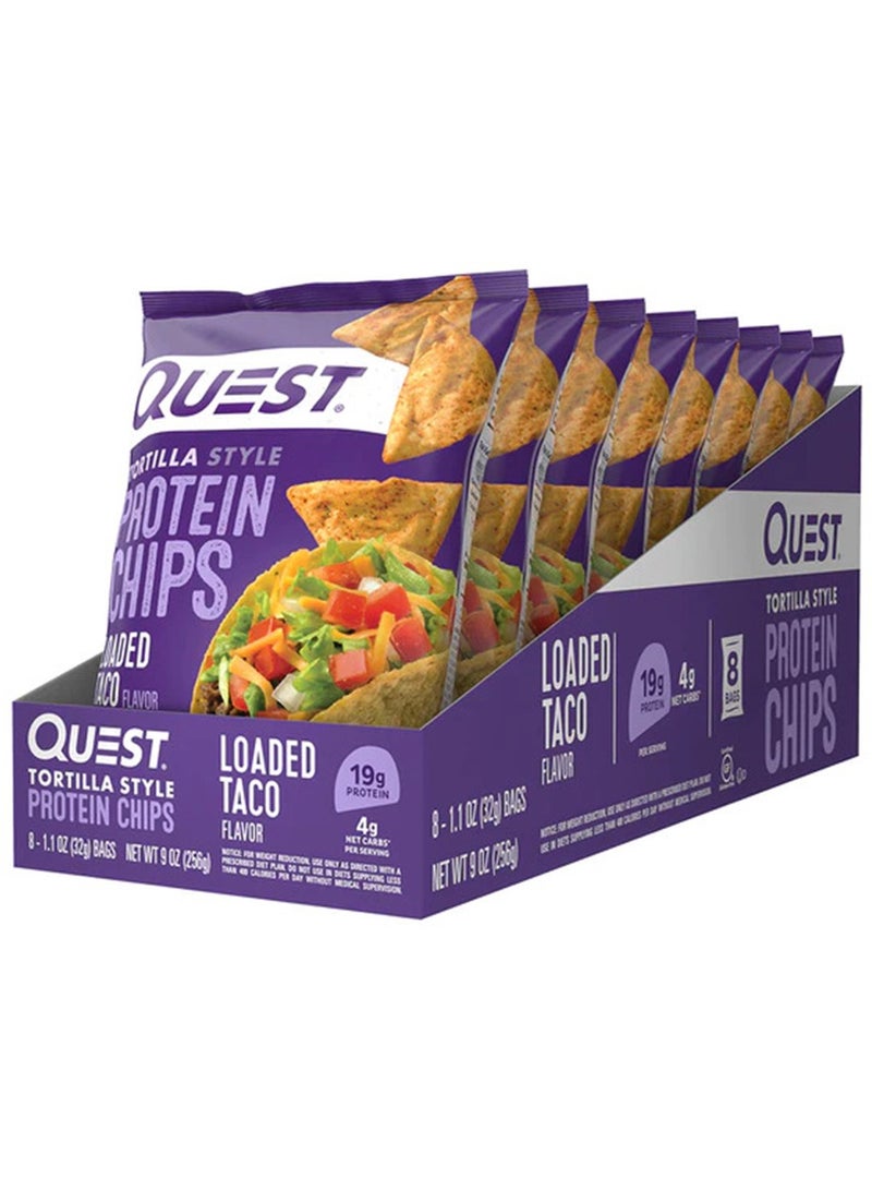 كويست ستايل شيبس بروتين محمل تاكو 8 اكياس 256 جم