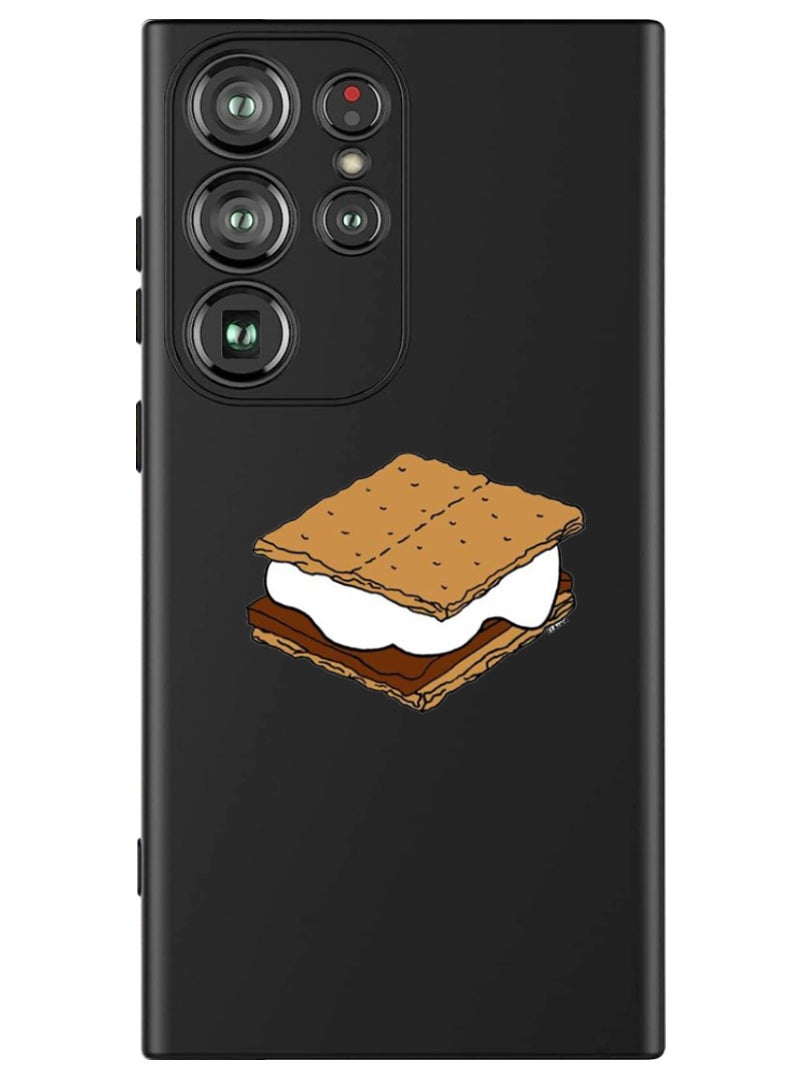 Theodor Protective Slim Fit Case Liquid Silicone Cover with Full Body Protection Anti-Scratch Shockproof Case For Samsung Galaxy S24 Ultra (Black) - Ice Cream  - Image 1