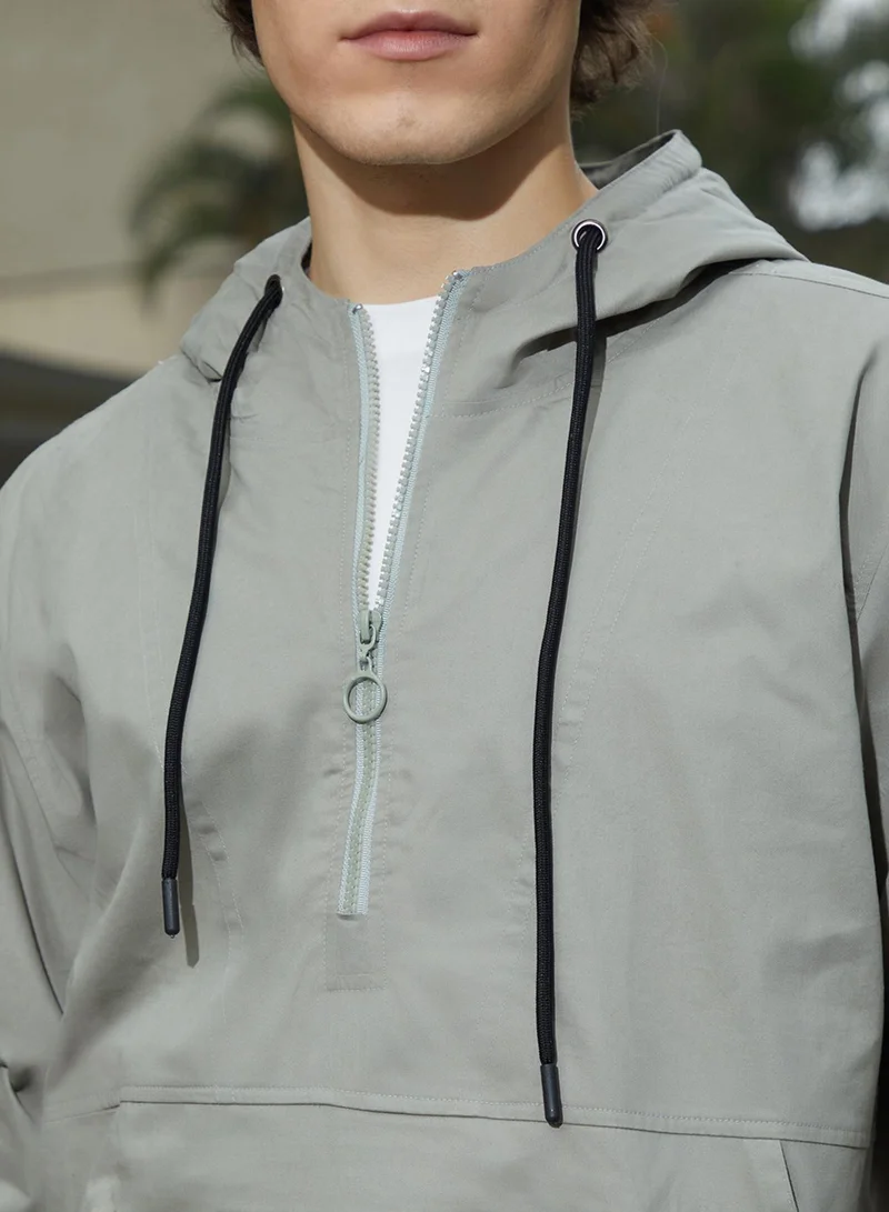 CAHOOT Grey Men's Coin Grey Half-Zip Utility Jacket for Men | Best Price UAE