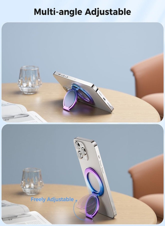 SUPERONE Magnetic Ring Holder for Dual-Side Magnetics, Removable Gym Phone Grip with Kickstand for iPhone 17/16/15/14/13/12 Series MagSafe Case All Phones Compatible with Magnetic Car Mount - Colorful - Image 4