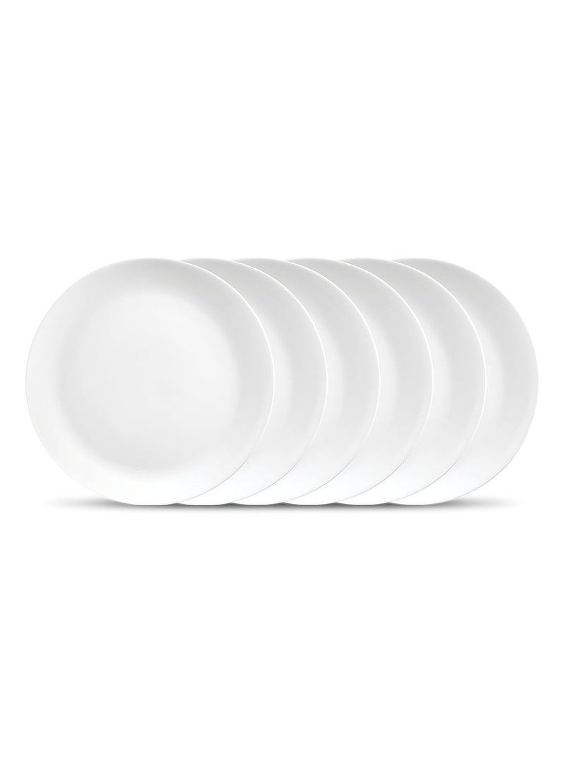 British Chef 6 Pieces Plain White Dinner Plate Set 7.5 Inch | Dishwasher & Microwave Safe-Quarter Dinnerware Set Chip & Scratch Resistant | 100% Vegetarian & Bone Ash-Free - Image 1