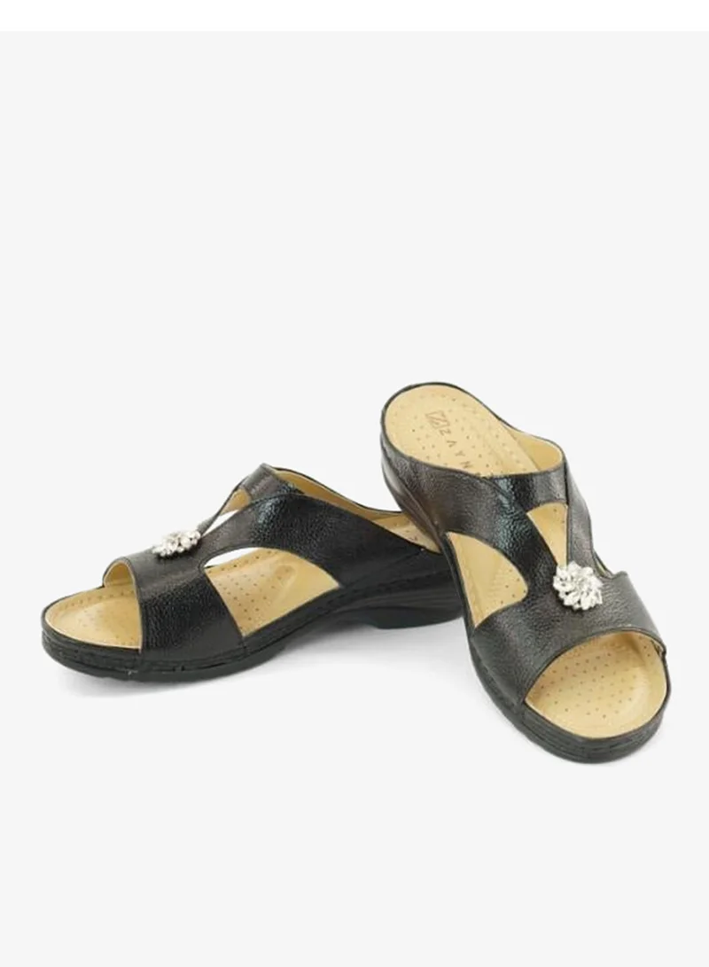 ZAYNA 221-3145 Zayna Ladies Flat Sandals 88909-51 Black