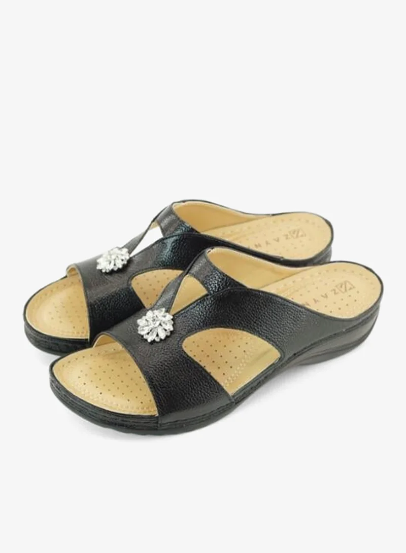 ZAYNA 221-3145 Zayna Ladies Flat Sandals 88909-51 Black