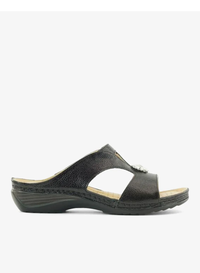 Zayna Black 221-3145 Zayna Ladies Flat Sandals 88909-51 Black for Women | Best Price UAE