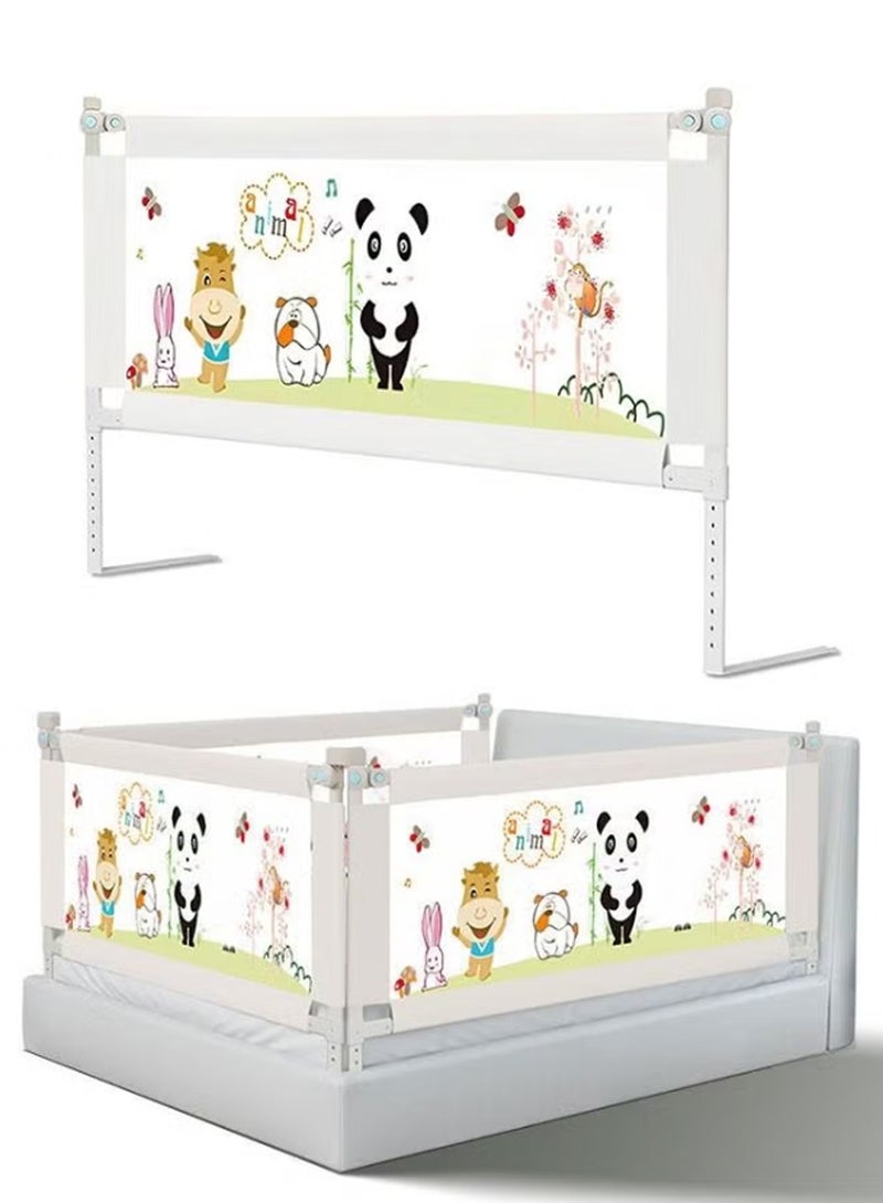 بوراداي حاجز سرير للأطفال من قطعة واحدة مضاد للسقوط وقابل للتعديل والطي وحاجز سرير للأطفال مصنوع من شبكة قابلة للتنفس مع قفل أمان مزدوج للأطفال من جانب واحد 200 سم - Image 1