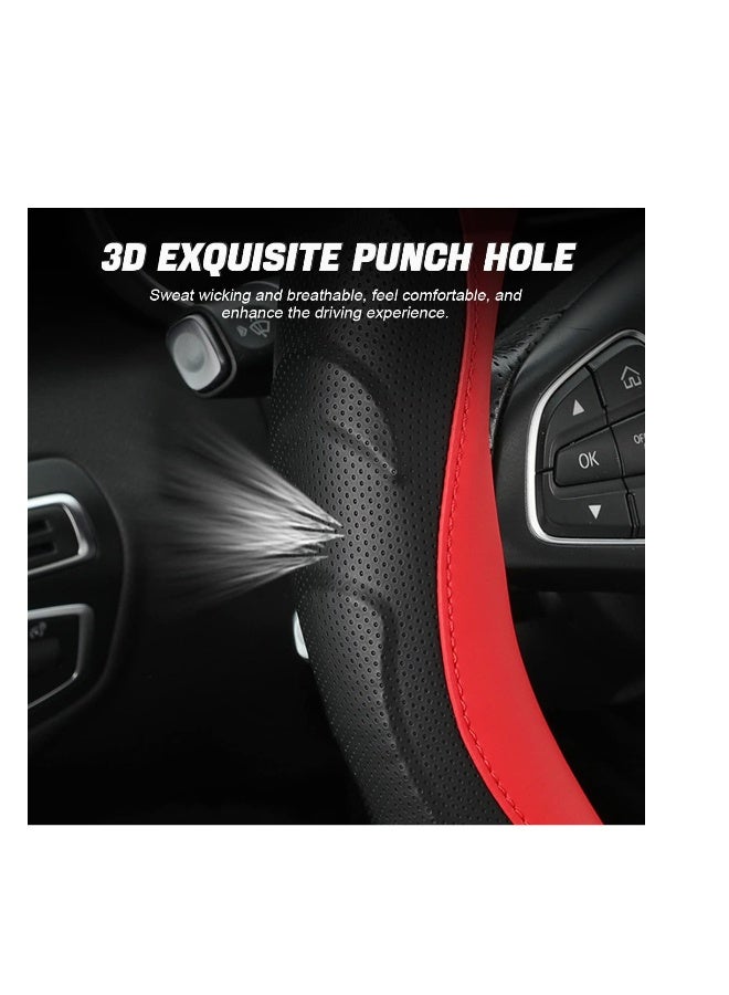 Car Steering Wheel Cover, Auto Car Stretch Steering Wheel Protector, Universal 15 Inch Fit, Breathable Odorless Steering Wheel Cover, for Men Women - Image 2