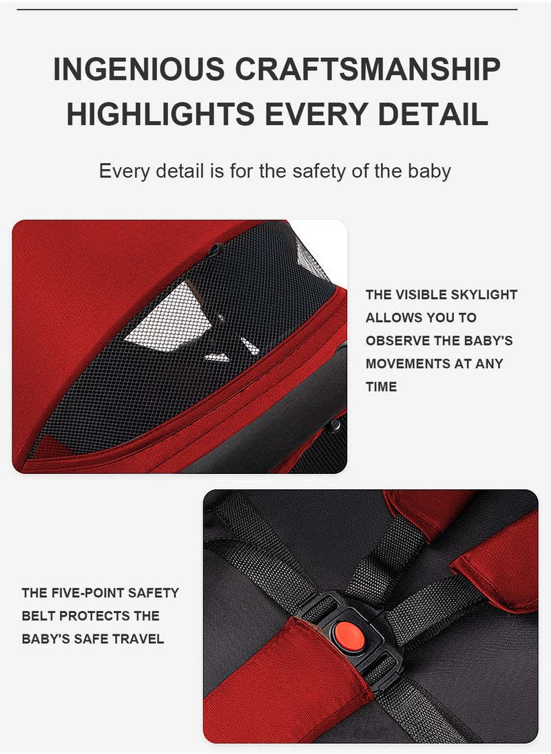 Baby Stroller, Travel System Pram, Lightweight Stroller, Reversible Handle,Travel Stroller with Adjustabel Footrest and Backrest, Can Sit and Lie
