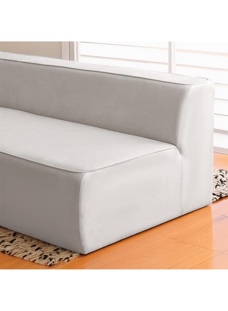 Karnak Milan Modern L-Shaped Sectional Sofa, Light Beige Velvet, Left Chaise Orientation, Space-Saving Design with Interchangeable Chaise - Image 4