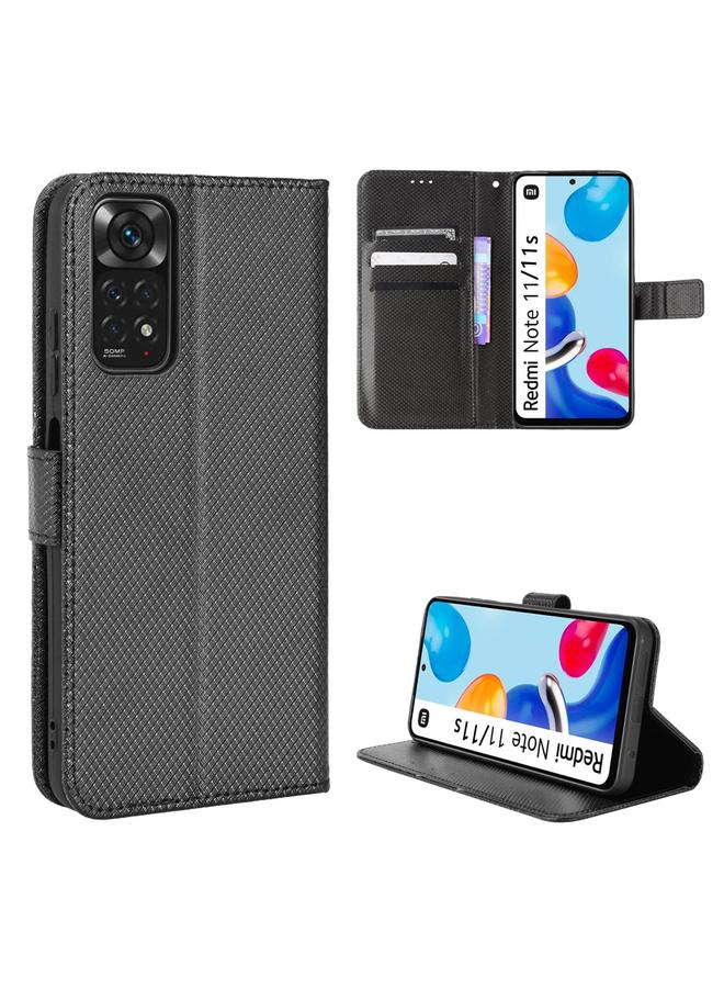The Bros Case For Xiaomi Redmi Note 11 4G Global / Note 11S Diamond Texture Leather Phone Case