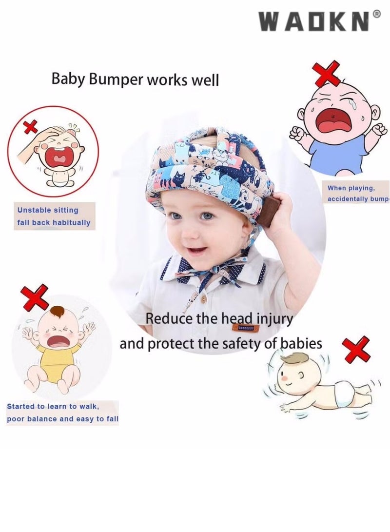 WAOKN Baby Helmet Toddler Head Protector Upgrade Infant Safety Helmet Hat Breathable Head Drop Protection for Boys Girls Learn to Walk Crawling Adjustable Headguard Protective Products - Image 2