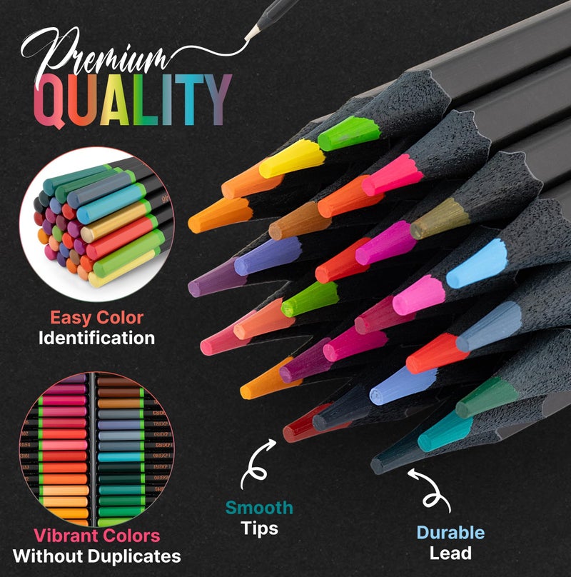 Black Widow Coloring Pencils for Adults â€“ 36 Wax Soft Core Colored Pencils for Adult Coloring Books â€“ Vibrant Color Pencil Set (Dragon Set) - Image 2