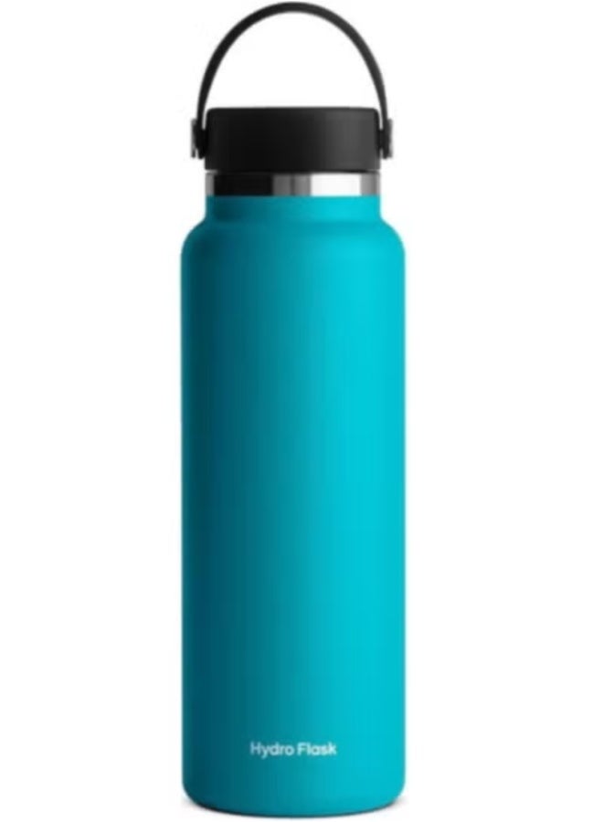 Hydro Flask Insulated Wide Mouth Stainless Steel Water Bottle 1182ml with Leakproof Flex Cap – Hot & Cold Thermos Flask , Blue - Image 1