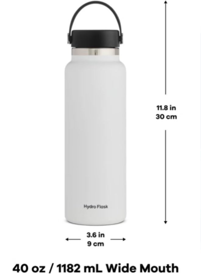 Hydro Flask Insulated Wide Mouth Stainless Steel Water Bottle 1182ml with Leakproof Flex Cap – Hot & Cold Thermos Flask , Blue - Image 5