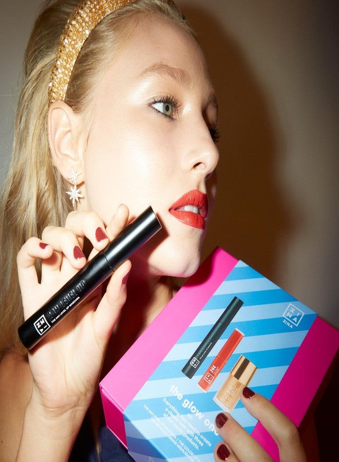 3إنا مجموعة 3INA The Glow One Kit، تتضمن: ماسكارا The 24H Level Up (0.26 أونصة)، قلم إضاءة No Rules (0.26 أونصة) - 512، أحمر شفاه The Color Lip Glow (0.053 أونصة) - 244 (3 قطع) - Image 3