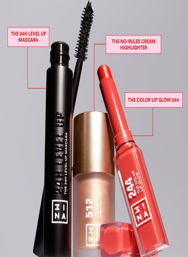 3إنا مجموعة 3INA The Glow One Kit، تتضمن: ماسكارا The 24H Level Up (0.26 أونصة)، قلم إضاءة No Rules (0.26 أونصة) - 512، أحمر شفاه The Color Lip Glow (0.053 أونصة) - 244 (3 قطع) - Image 2