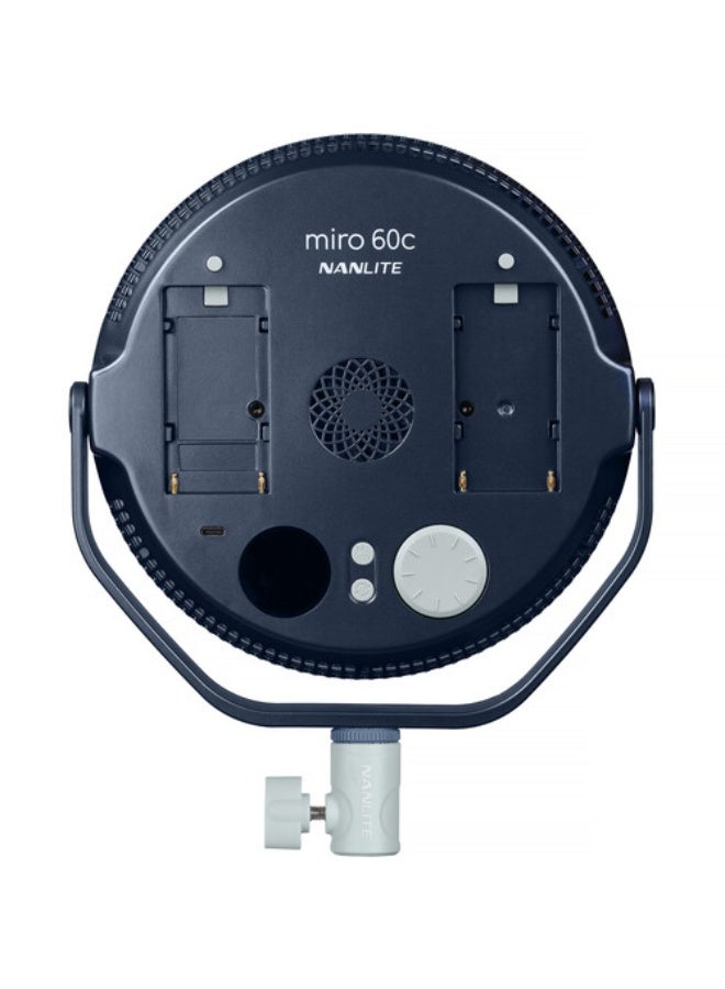 نانليت Nanlite miro 60c RGB Round LED Light Panel (Midnight Blue) - Image 5