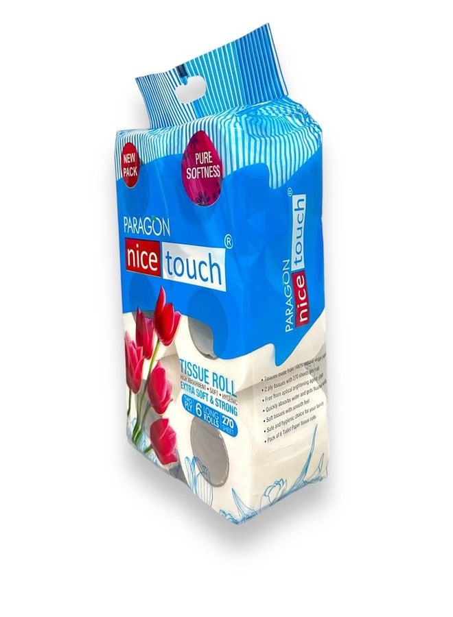 نايس تاتش مناديل باراغون الجديدة فائقة النعومة | طبقتان | 270 منديل لكل لفة | فائقة النعومة والقوة | مثالية للاستخدام المنزلي وللبشرة الحساسة (عبوة من 6 قطع) - Image 2