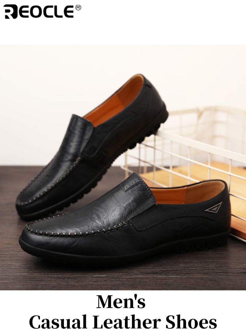ريوكل أحذية جلدية عصرية للرجال بتصميم قابل للتنفس وأسلوب سهل الارتداء، أحذية قيادة بأرضية مرنة للراحة اليومية - Image 1
