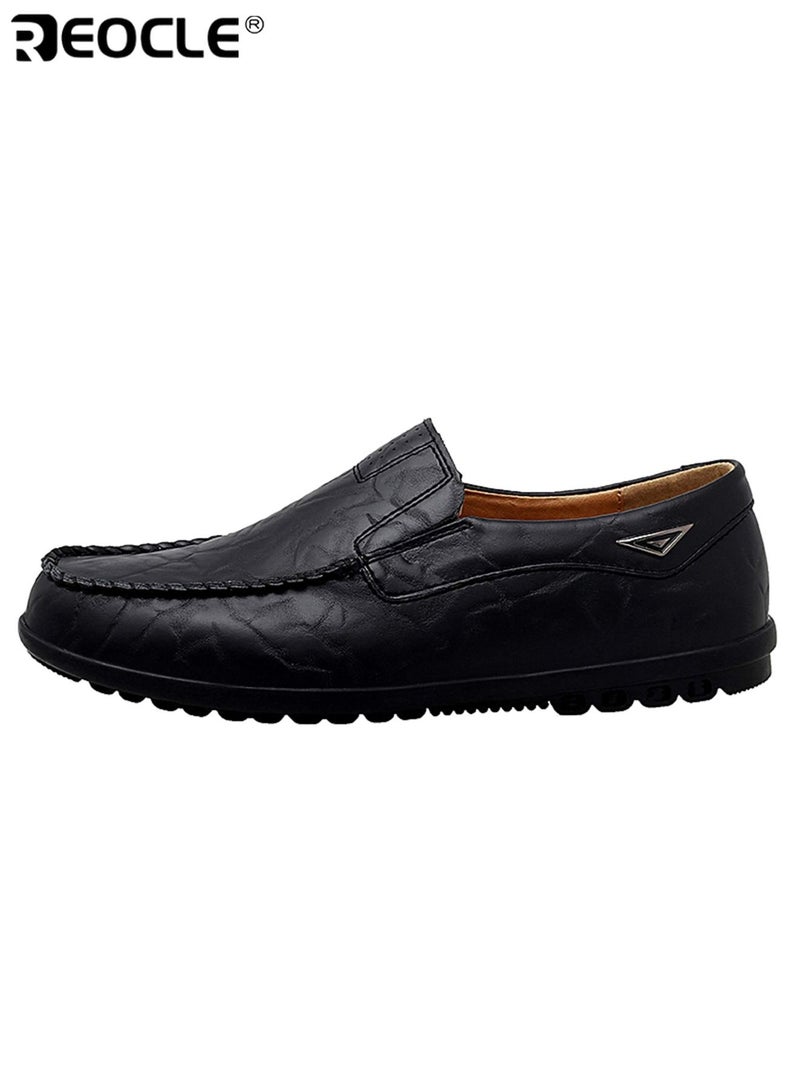 ريوكل أحذية جلدية عصرية للرجال بتصميم قابل للتنفس وأسلوب سهل الارتداء، أحذية قيادة بأرضية مرنة للراحة اليومية - Image 2