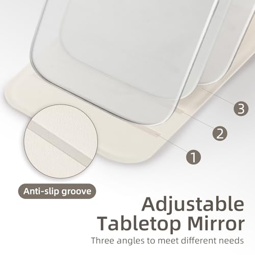 Jurrissa Compact Folding Mirror, 3.9" Small Portable Makeup Mirror for Pocket Purse, Mini Travel Size Foldable Mirrors with Stand for Tabletop, Handheld Mirrors (Beige) - Image 5