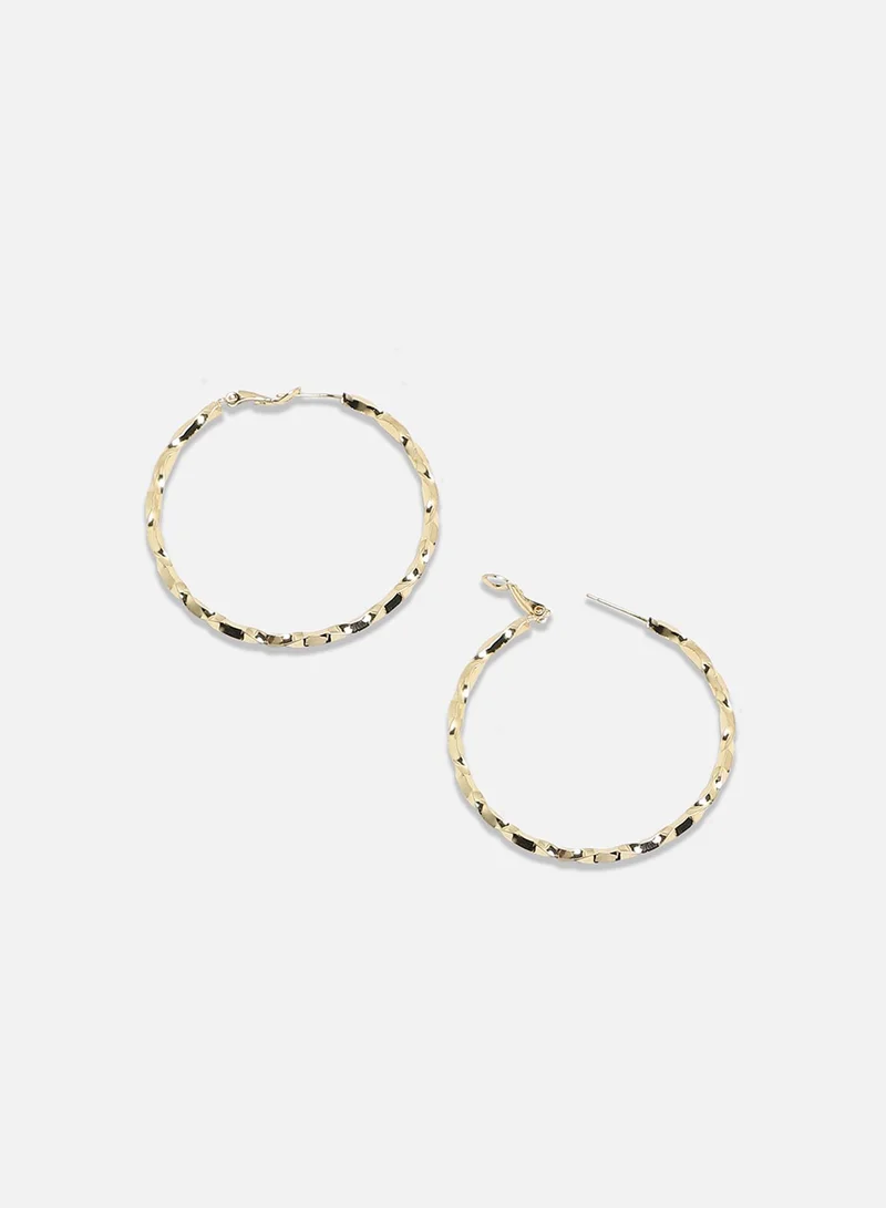SOHI Minimal Dented Artificial Hoop Earring Jewellery
