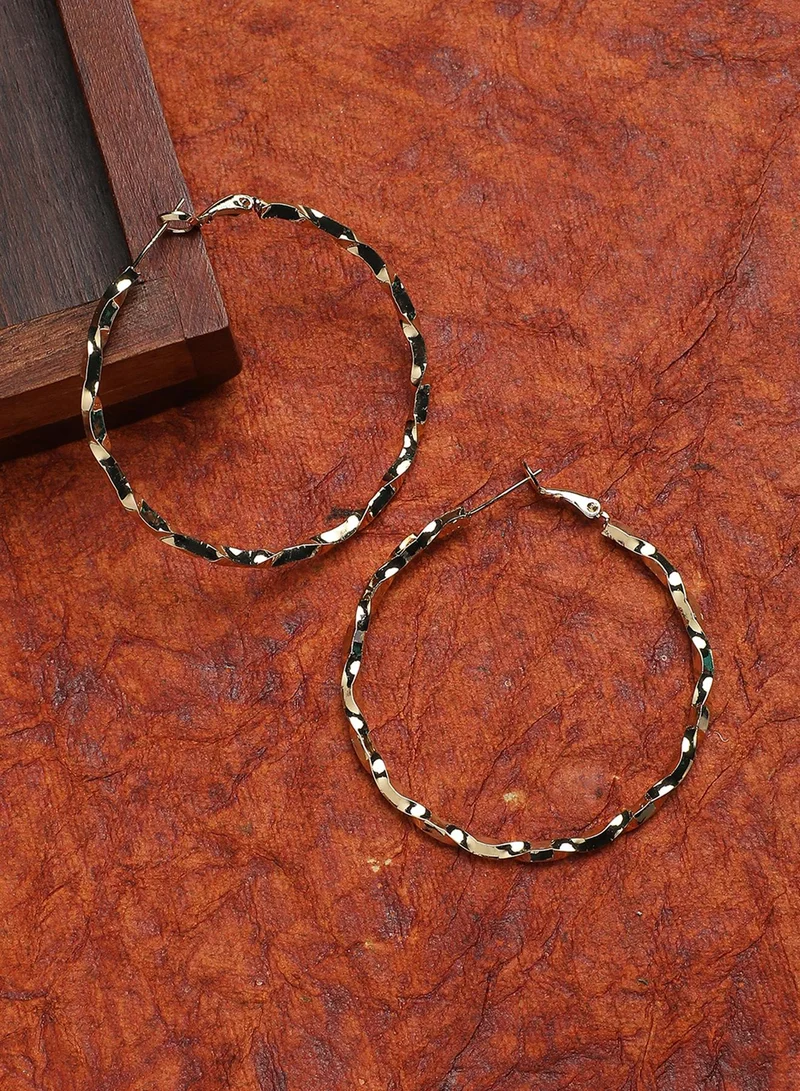 SOHI Minimal Dented Artificial Hoop Earring Jewellery