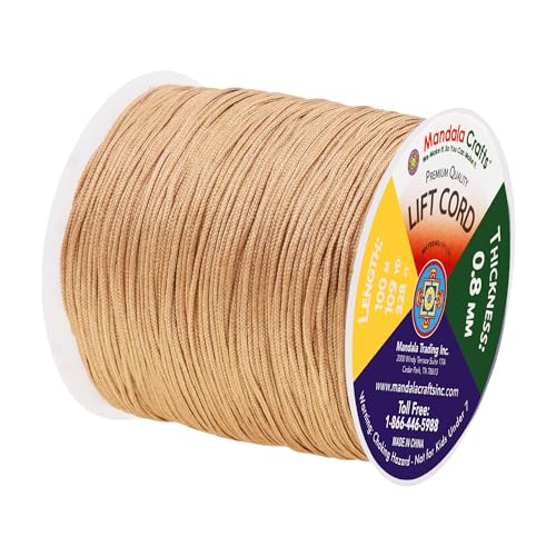 Mandala Crafts 0.8mm Tan Blind Strings Lift Shade Cord - 109 Yards Braided Nylon Cord for Roman Shades, Curtain String, and Blinds Repair or Replacement - Image 2