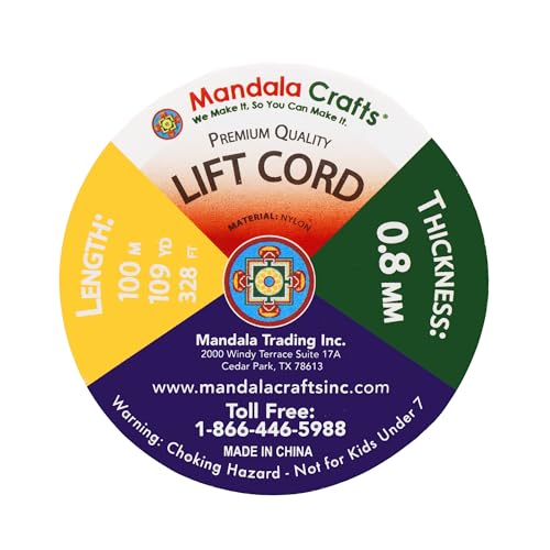 Mandala Crafts 0.8mm Tan Blind Strings Lift Shade Cord - 109 Yards Braided Nylon Cord for Roman Shades, Curtain String, and Blinds Repair or Replacement - Image 3