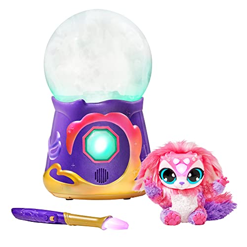 Magic Mixies Magical Misting Crystal Ball with Interactive 8 inch Pink Plush Toy and 80 Sounds and Reactions - Image 1