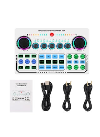 X50 Live Sound Card, Portable Mixer, Professional Live Sound Card, Knob Design, Support for 12 Kinds of Warming Sound and a Key Mute, with Double Call Simple Port Design, for Live Streaming, PC - pzsku/Z6C5C2BD90CDAC5151078Z/45/1748026275/e397bcf1-3592-4feb-b0fe-0cd65ac4e073