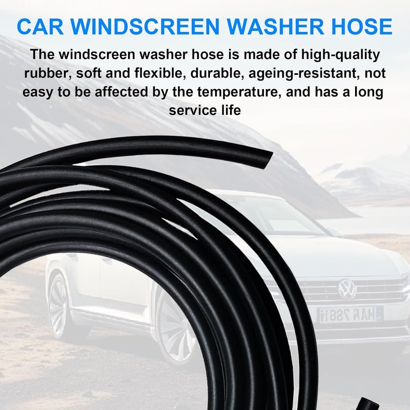 Bcautay 13Pcs Car Windshield Washer Hose Kit with 12 PCS Hose Connectors (Y I T-Type) 4m Universal Windscreen Washer Hose, Silicone Rubber Windscreen Wiper Hose, Connecting Car Water Pump and Nozzle - Image 5
