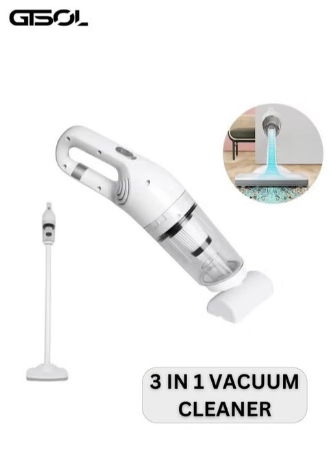 3-in-1 Cordless Vacuum Cleaner, Multifunction, 12000PA Super Suction,120W, Rechargeable, Anti Hair Wrap Technology, Low Noise, Perfect for Carpet,Hard Floors, Pet Hair Removal, Car Cleaning