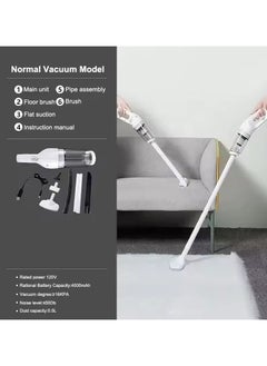 GTSOL 3-in-1 Cordless Vacuum Cleaner, Multifunction, 12000PA Super Suction,120W, Rechargeable, Anti Hair Wrap Technology, Low Noise, Perfect for Carpet,Hard Floors, Pet Hair Removal, Car Cleaning  - Image 4