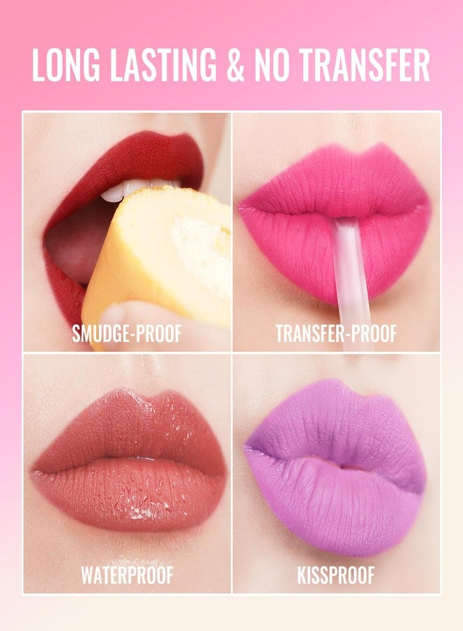 Oulac Matte Liquid Lipstick for Women, Red Highly Pigmented Creamy Matte Lip Gloss,Rich Colour Formula with Vitamin E & Rose Oil, Waterproof, Long Lasting,Vegan & Cruelty-Free (M02) - Image 4