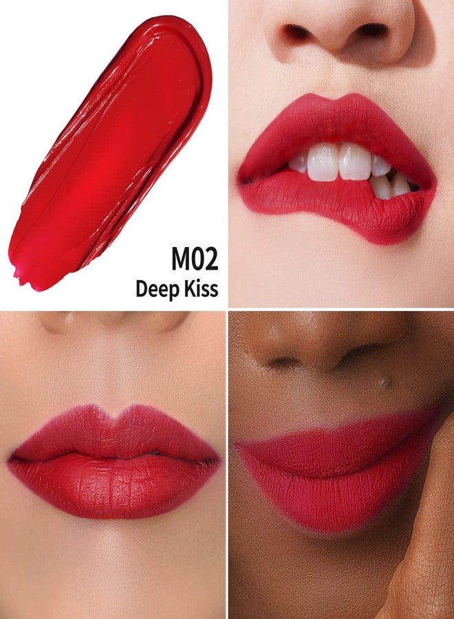 Oulac Matte Liquid Lipstick for Women, Red Highly Pigmented Creamy Matte Lip Gloss,Rich Colour Formula with Vitamin E & Rose Oil, Waterproof, Long Lasting,Vegan & Cruelty-Free (M02) - Image 3