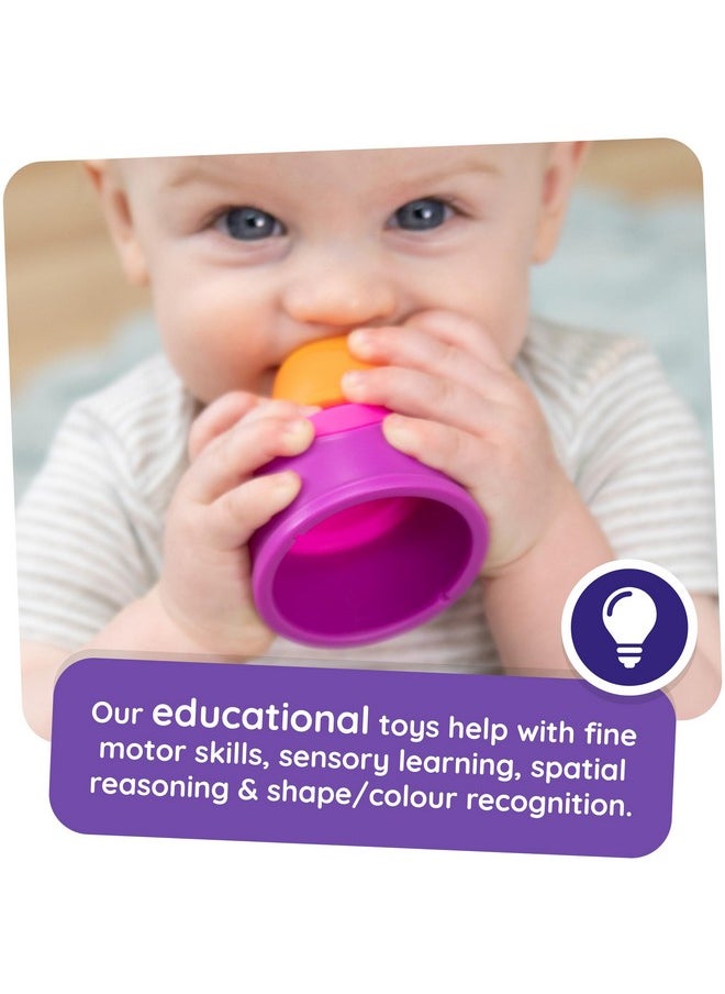 Fat Brain Toys - Dimpl Stack - Popping Stack & Nest Sensory Toy For Toddlers - Image 1