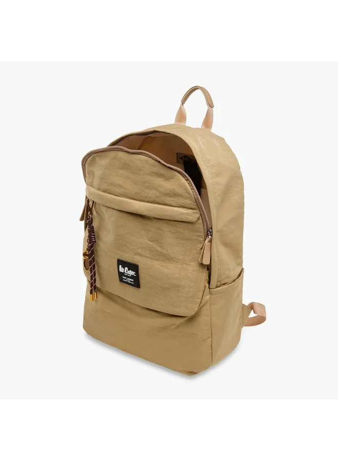 Lee Cooper Women Logo Applique Backpack with Adjustable Strap - 32x13x45 cm