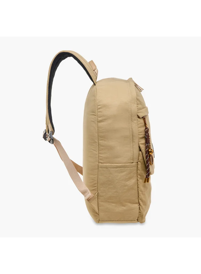 Lee Cooper Women Logo Applique Backpack with Adjustable Strap - 32x13x45 cm